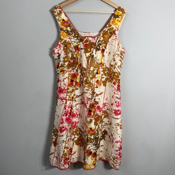 Sundance Evelyn 100% Silk Floral Mini Dress Women's 10 Ivory Flowy Feminine Chic - Picture 5 of 14